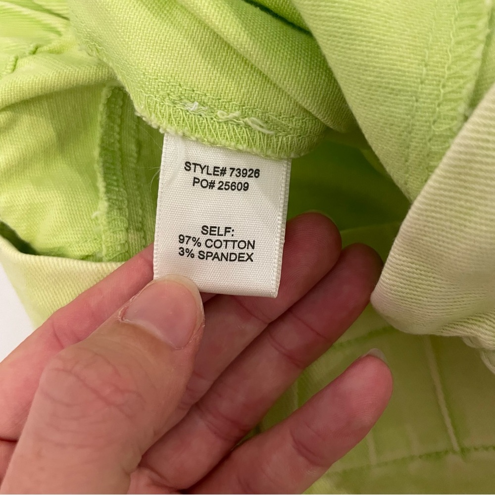 Lime Green Cotton Women's High Waisted‎ Jean Shorts Size Small - Picture 8 of 9